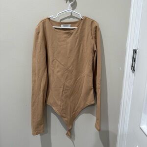 Sandro Camel Long Sleeve Bodysuit